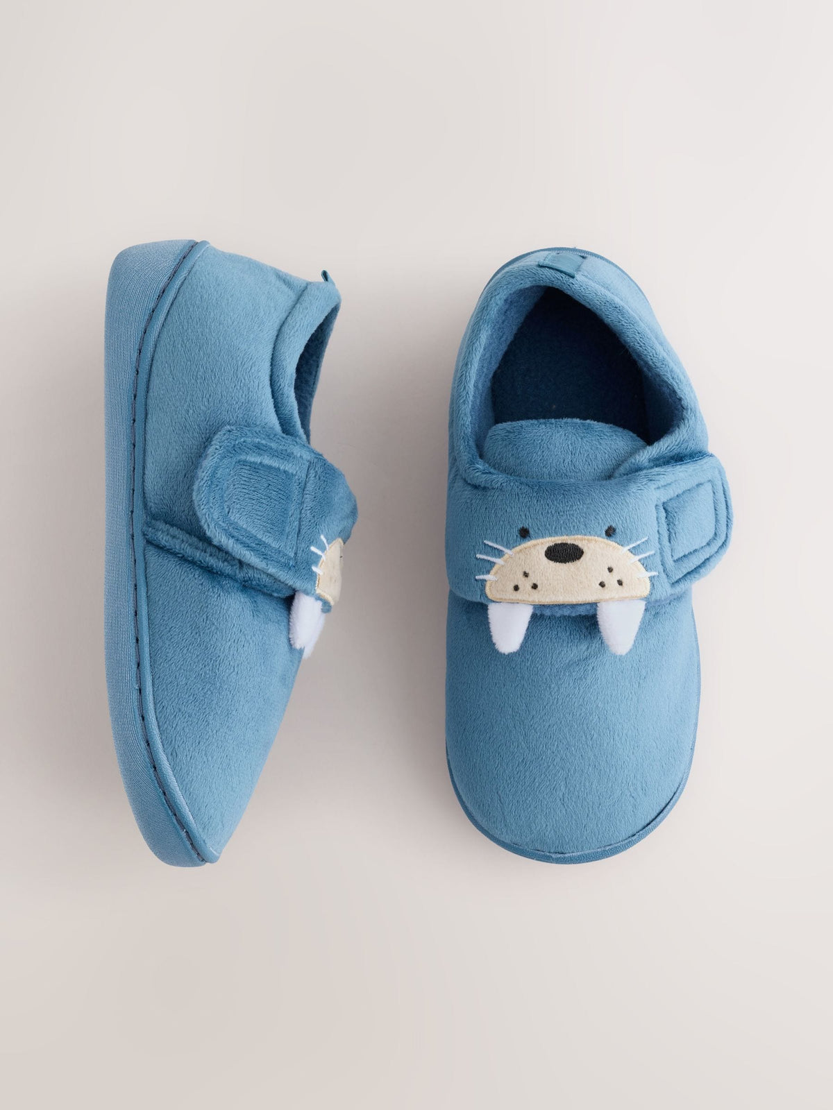 Dsiney Kidz - Blue Walrus Touch Fastening Cupsole Slippers image 1