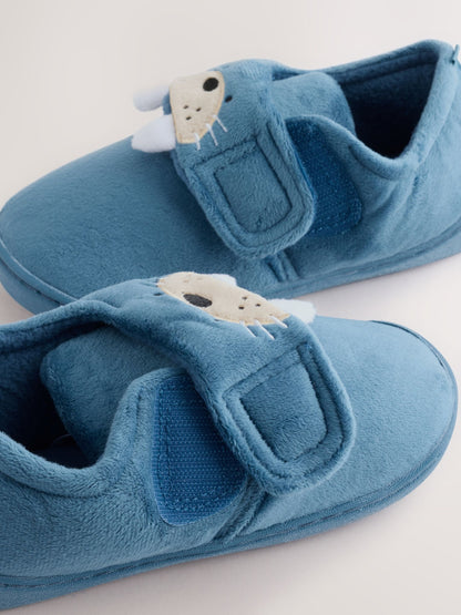 Dsiney Kidz - Blue Walrus Touch Fastening Cupsole Slippers image 4