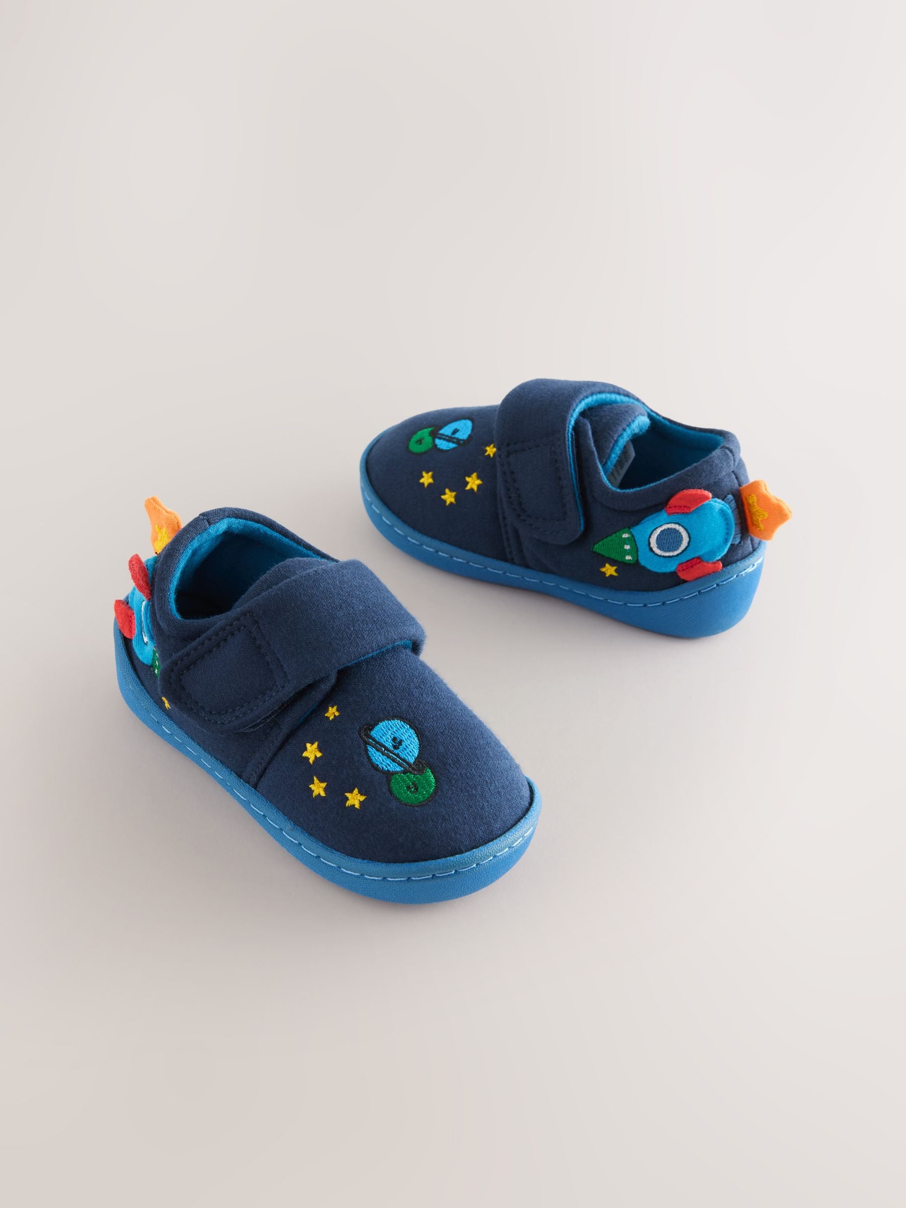 Navy Blue Rocket Touch Fastening Cupsole Slippers image 1