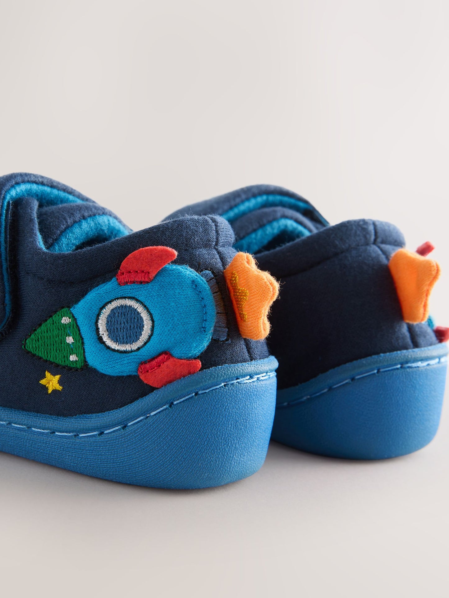 Navy Blue Rocket Touch Fastening Cupsole Slippers image 4