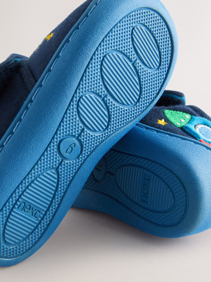 Navy Blue Rocket Touch Fastening Cupsole Slippers image 6