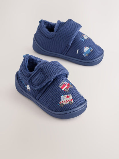 Dsiney Kidz - Navy Transport Touch Fastening Cupsole Slippers image 1