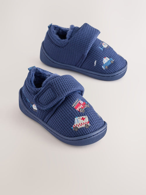 Dsiney Kidz - Navy Transport Touch Fastening Cupsole Slippers image 1