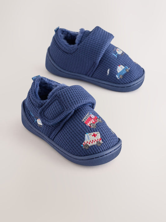 Dsiney Kidz - Navy Transport Touch Fastening Cupsole Slippers image 1