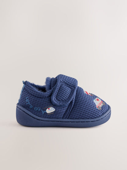 Dsiney Kidz - Navy Transport Touch Fastening Cupsole Slippers image 2