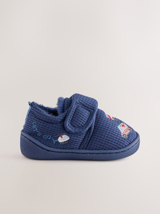 Dsiney Kidz - Navy Transport Touch Fastening Cupsole Slippers image 2