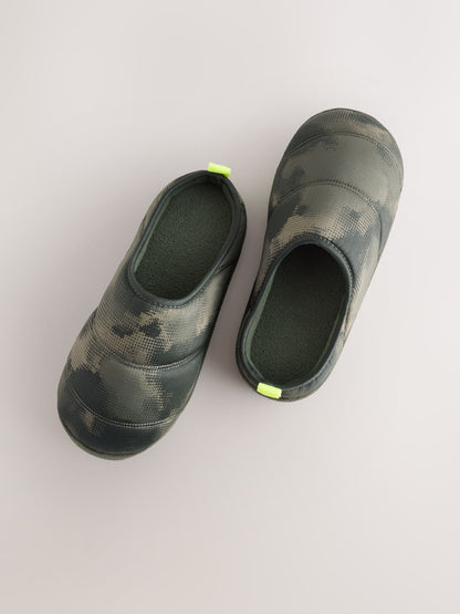 Khaki Camo Warm Lined Slipper Mules image 4