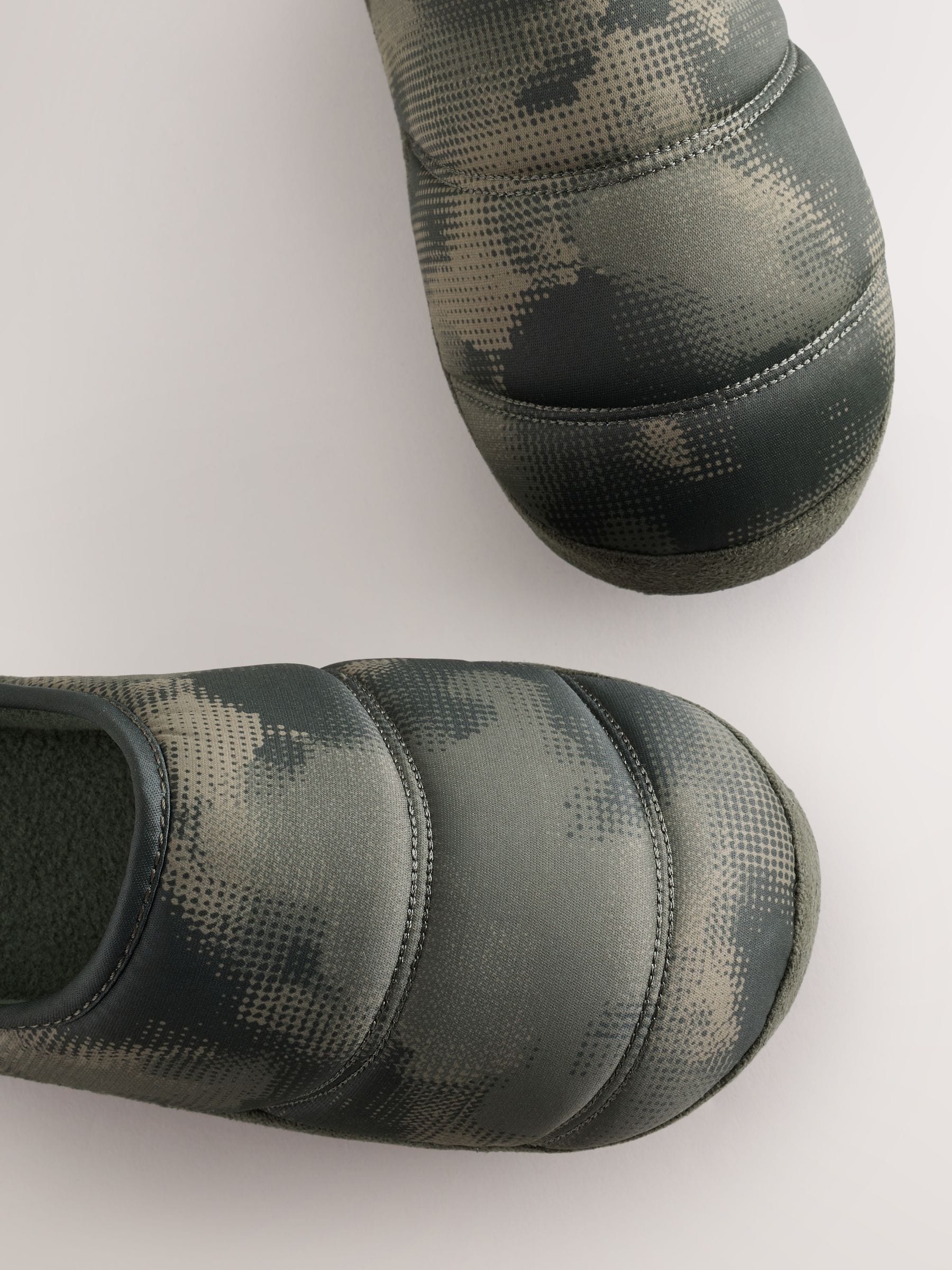 Khaki Camo Warm Lined Slipper Mules image 5