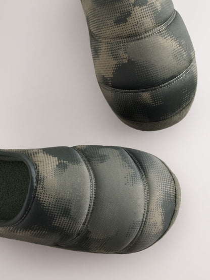 Khaki Camo Warm Lined Slipper Mules image 5