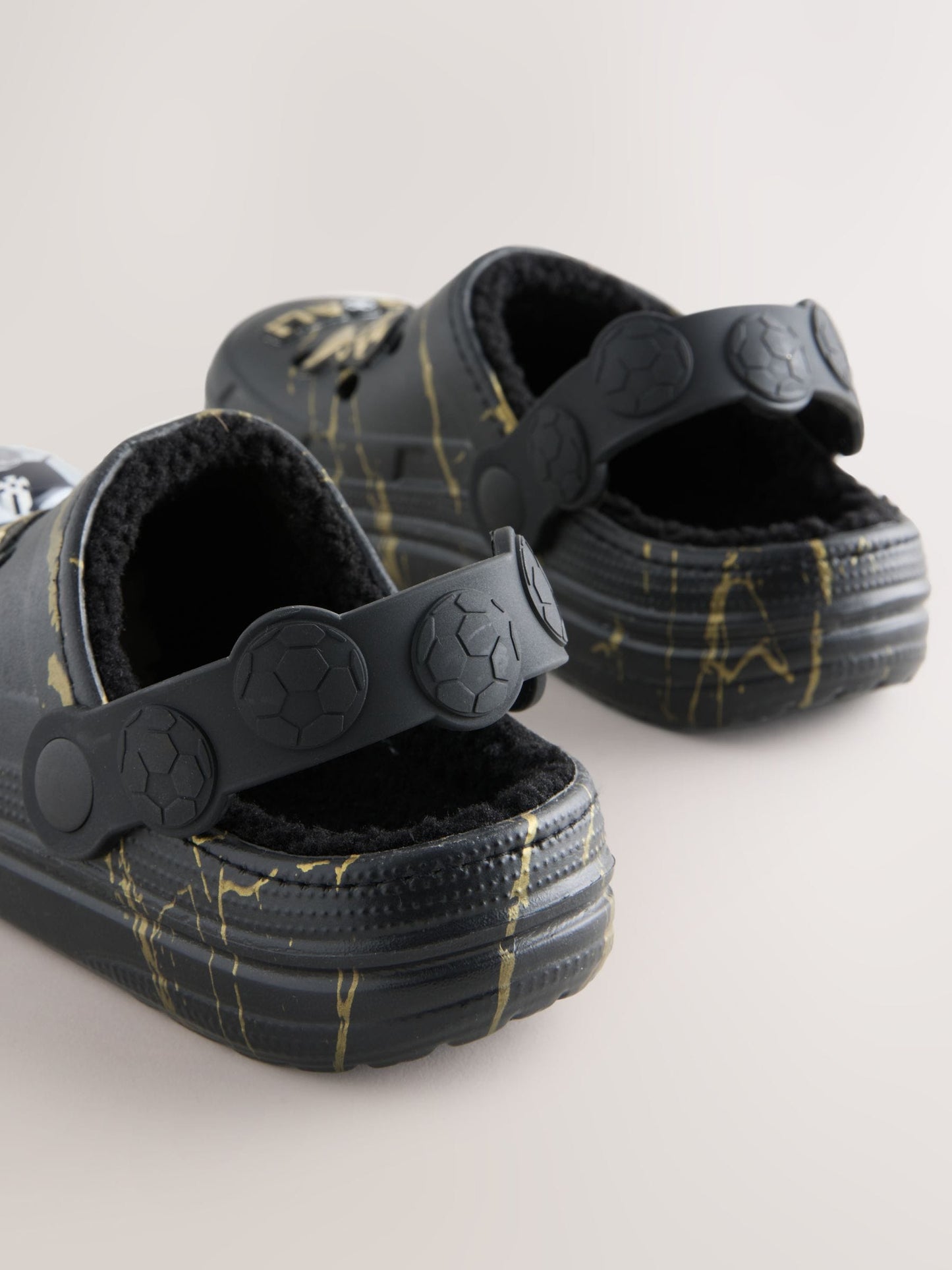 Black Football Warm Lined Slipper Clogs image 5