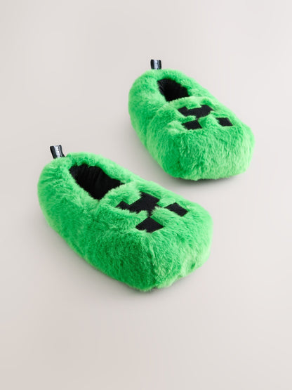 Green Minecraft Novelty Slippers image 1