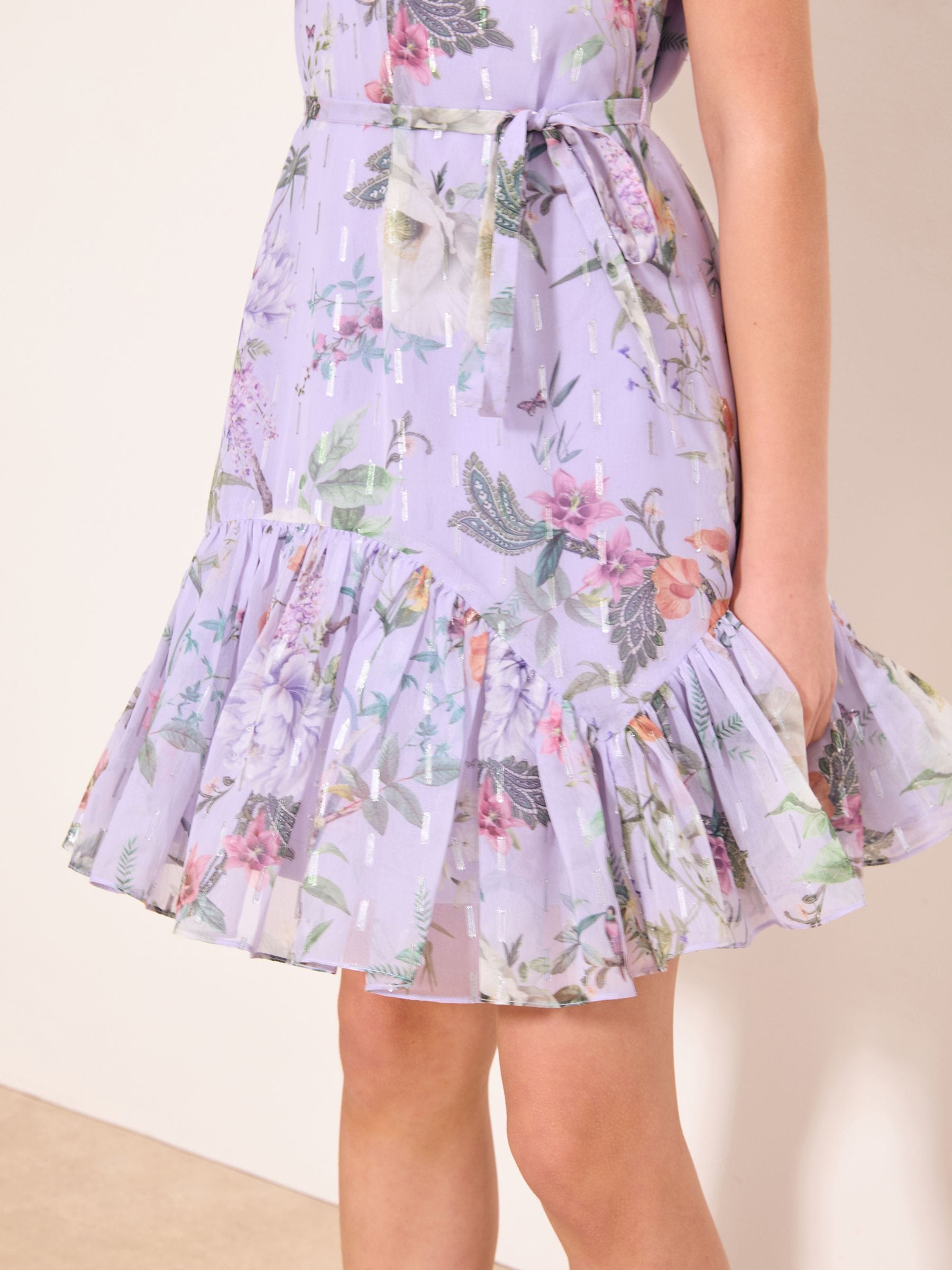 Dsiney Kidz - Lipsy Lilac Purple Chiffon Occasion Dress (5-16yrs) image 3
