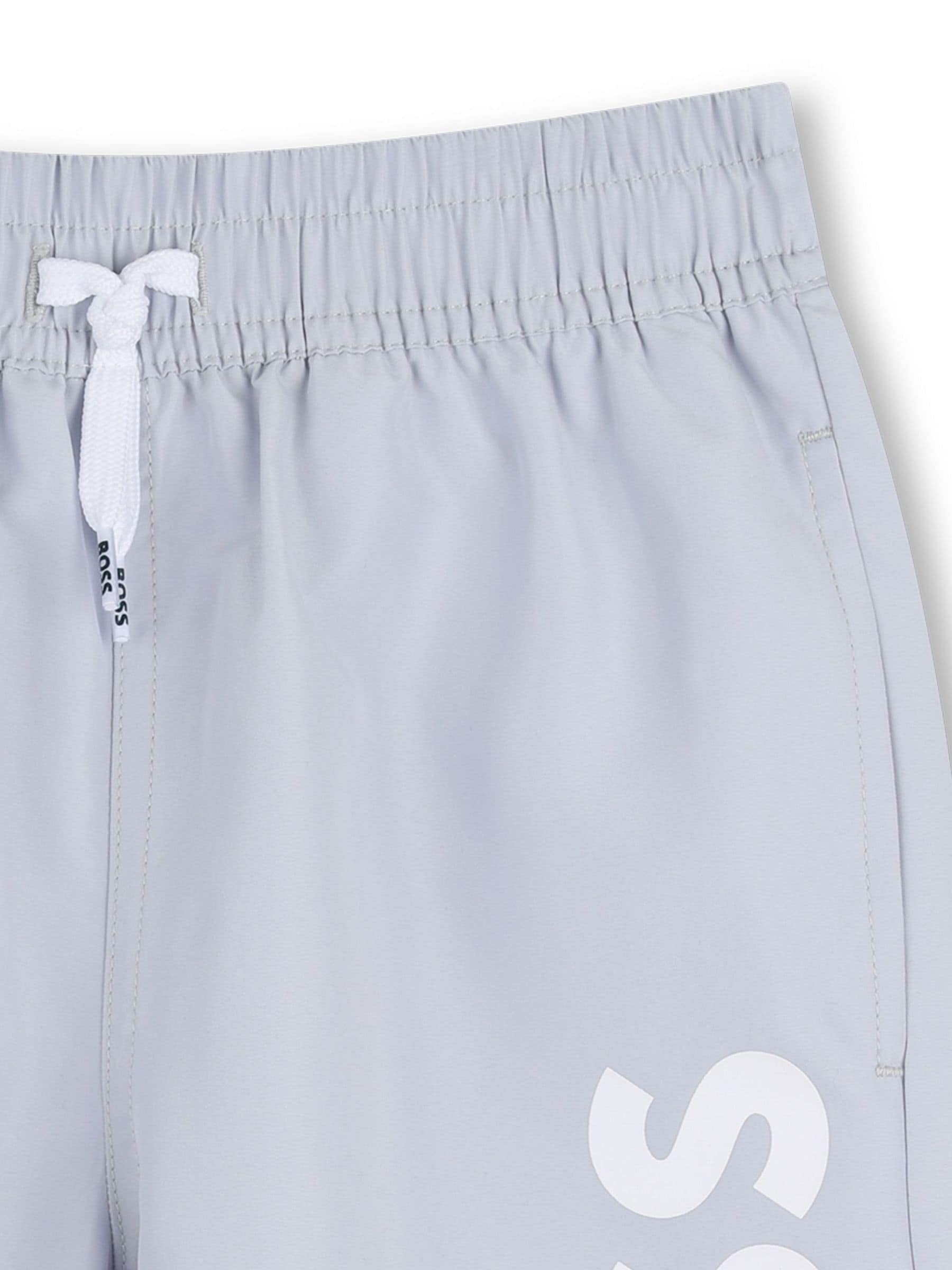 BOSS Blue Leg Logo Swim Shorts image 3