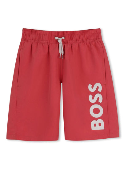 BOSS Black Leg Logo Swim Shorts image 1