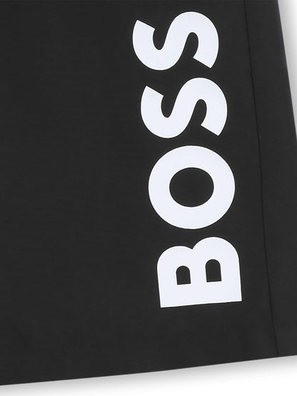 BOSS Black Ground Leg Logo Swim Shorts image 3