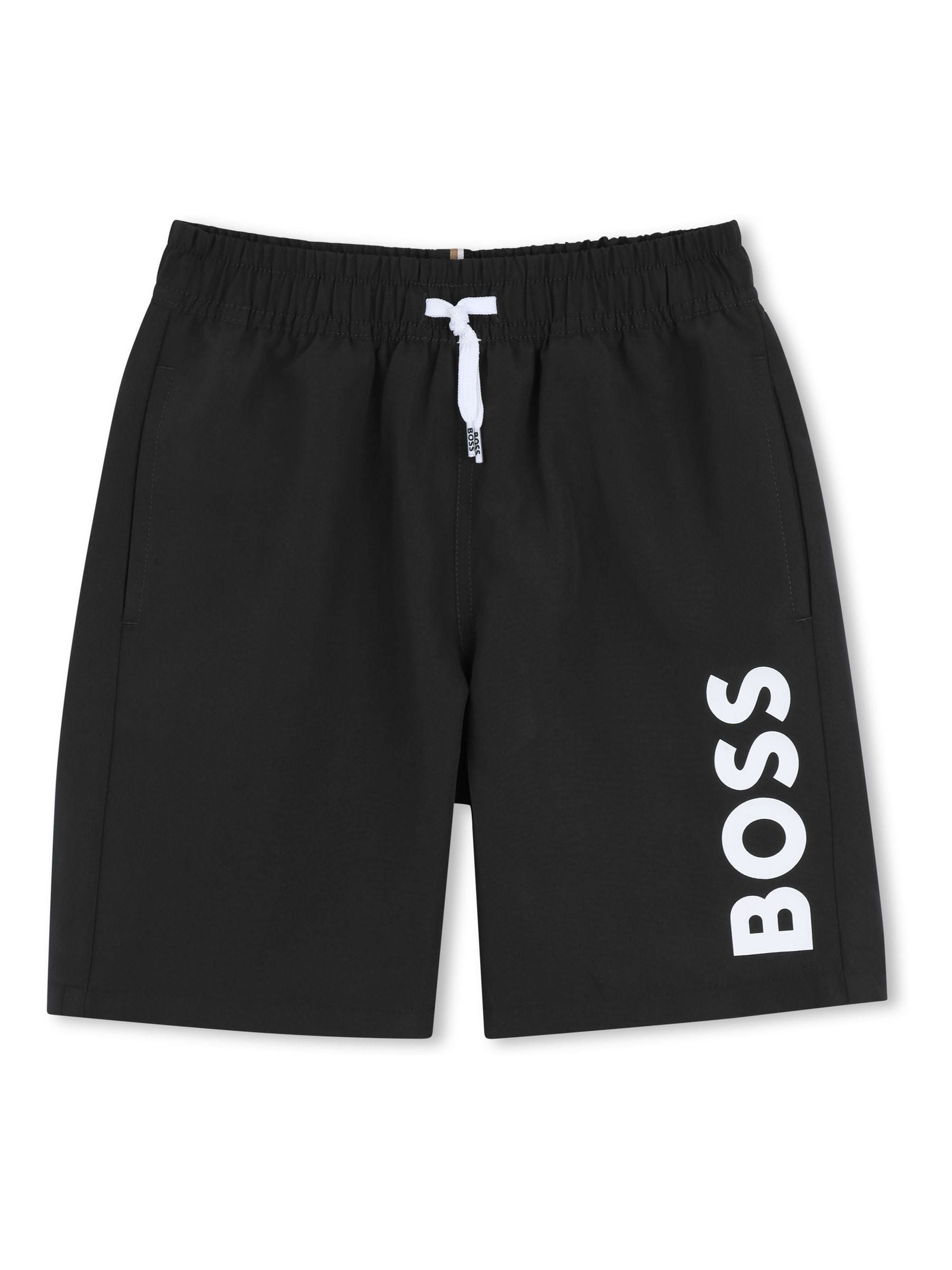 BOSS Black Ground Leg Logo Swim Shorts image 1