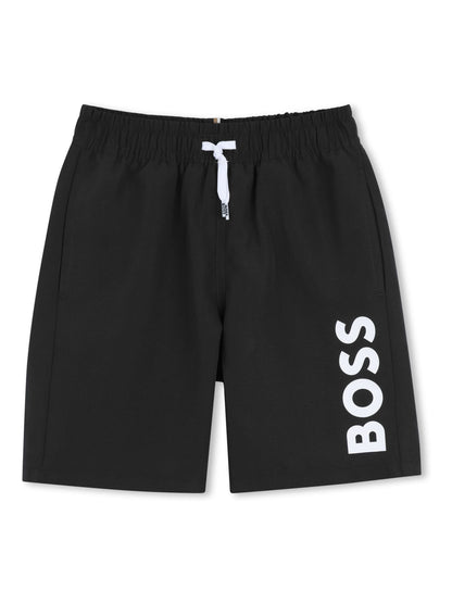BOSS Black Ground Leg Logo Swim Shorts image 1
