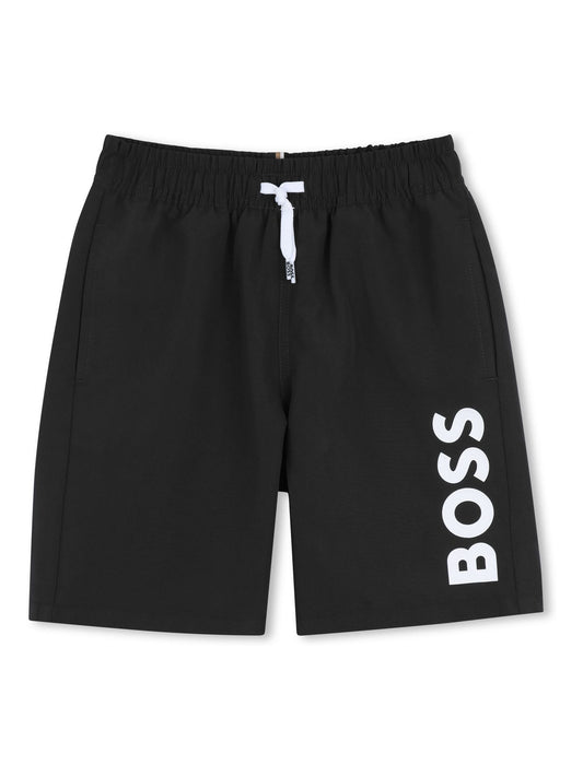 BOSS Black Ground Leg Logo Swim Shorts image 1