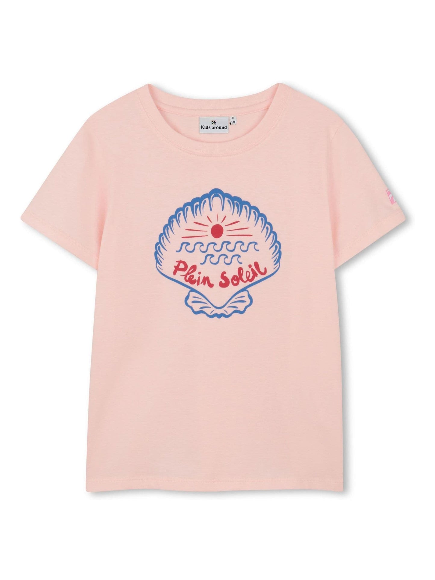 Kids Around Pink Shell Slogan Summer Graphic Print Short Sleeve T-Shirt image 1