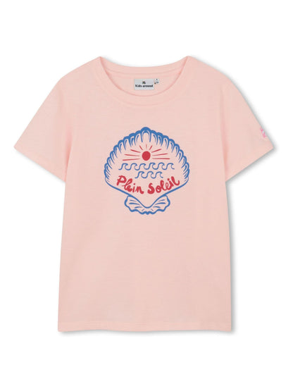 Kids Around Pink Shell Slogan Summer Graphic Print Short Sleeve T-Shirt image 1
