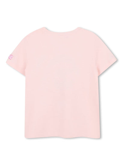 Kids Around Pink Shell Slogan Summer Graphic Print Short Sleeve T-Shirt image 2