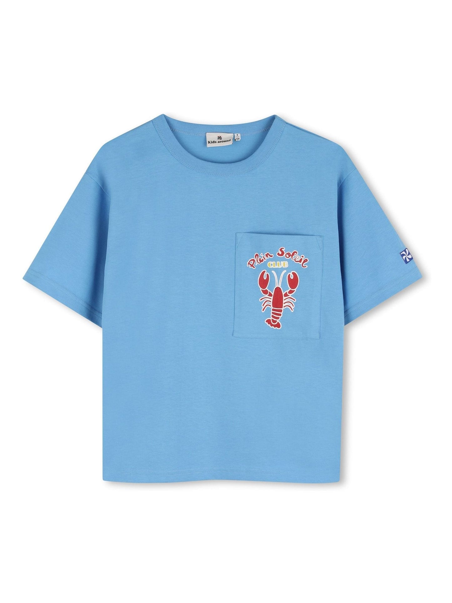 Kids Around Blue Lobster Summer Back Graphic Short Sleeve T-Shirt image 2