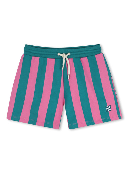 Kids Around Pink Colourblock Stripe Bermuda Shorts image 1