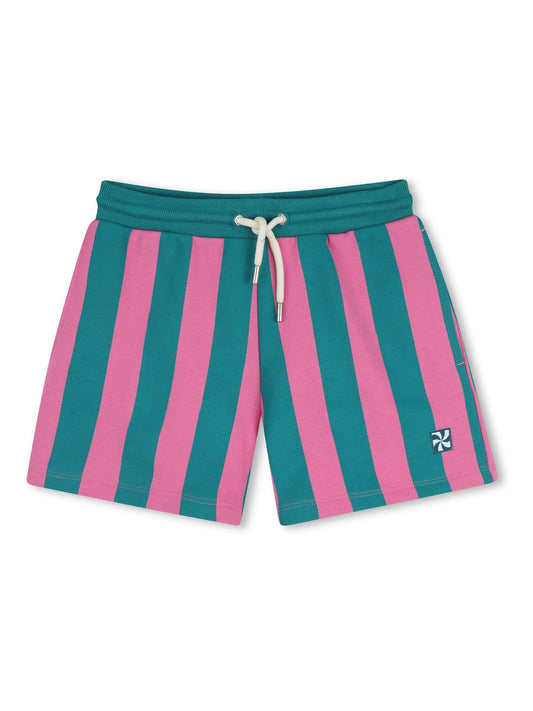 Kids Around Pink Colourblock Stripe Bermuda Shorts image 1