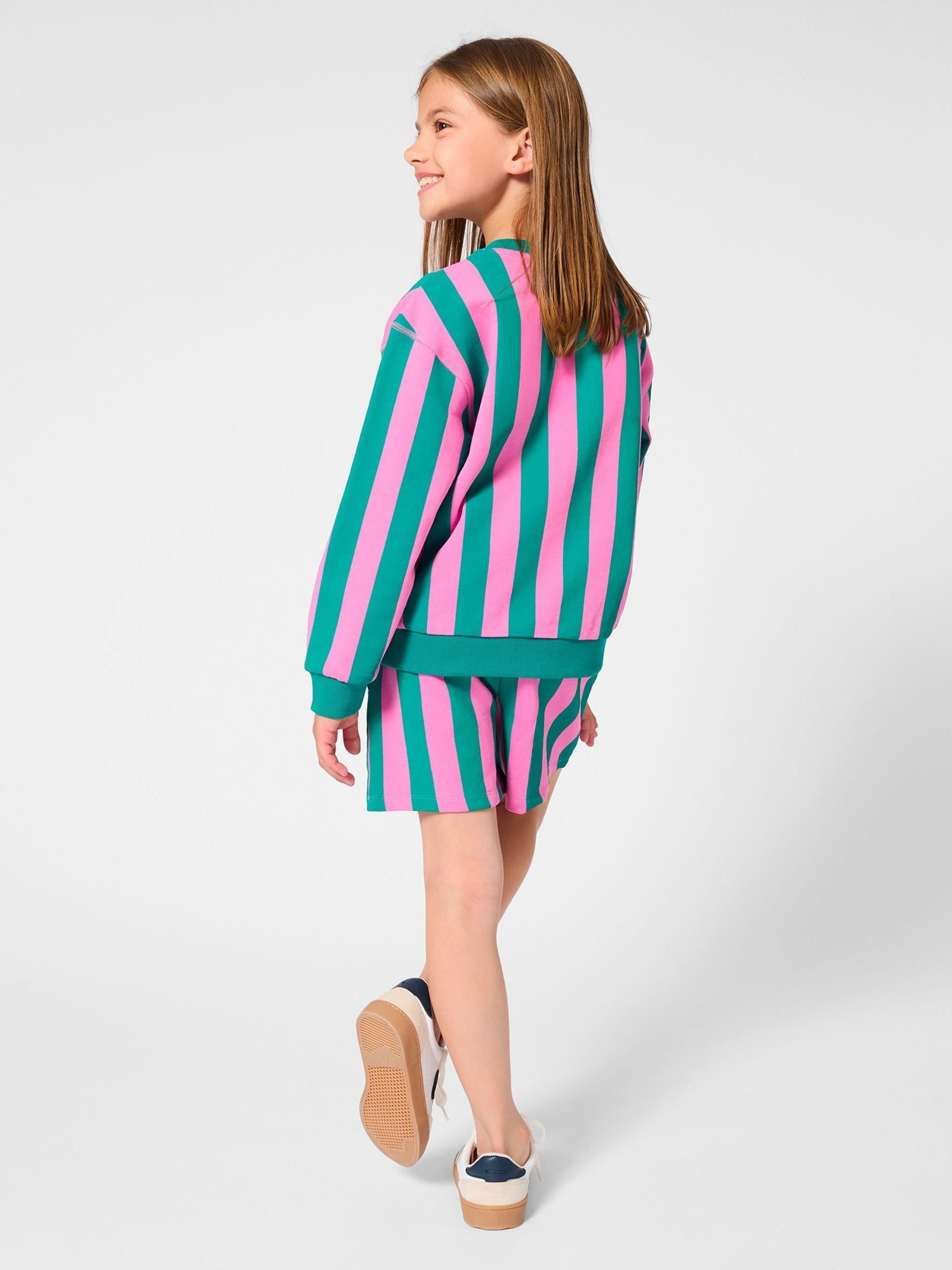 Kids Around Pink Colourblock Stripe Bermuda Shorts image 3