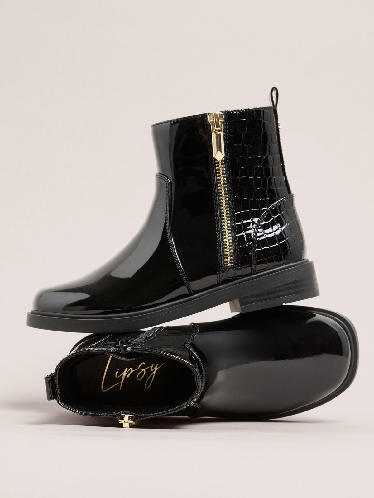 Dsiney Kidz - Lipsy Black Patent Boots image 1