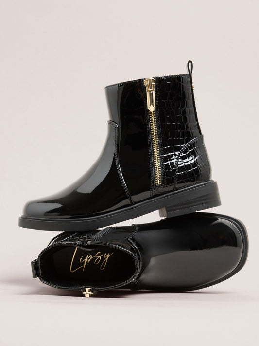 Dsiney Kidz - Lipsy Black Patent Boots image 1