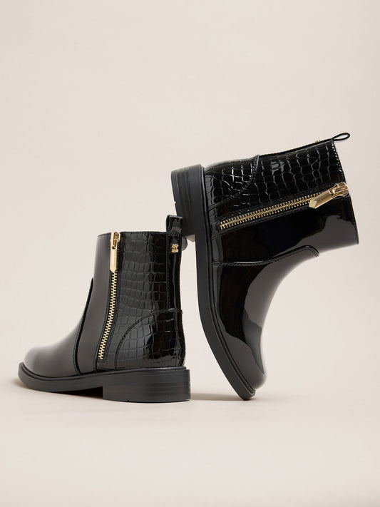 Dsiney Kidz - Lipsy Black Patent Boots image 2