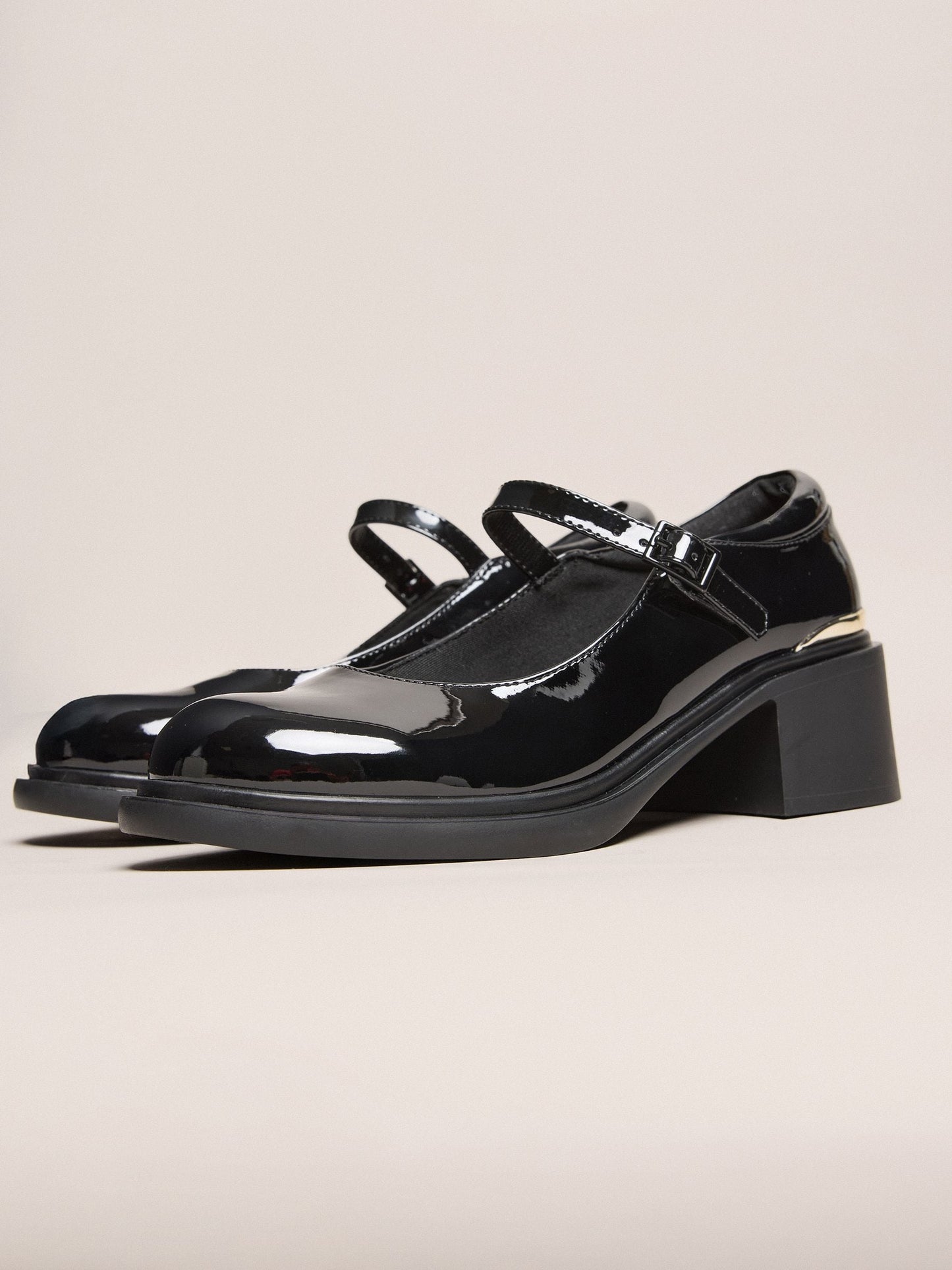 Lipsy Black Faux Leather Block Heel Maryjane School Shoes image 5