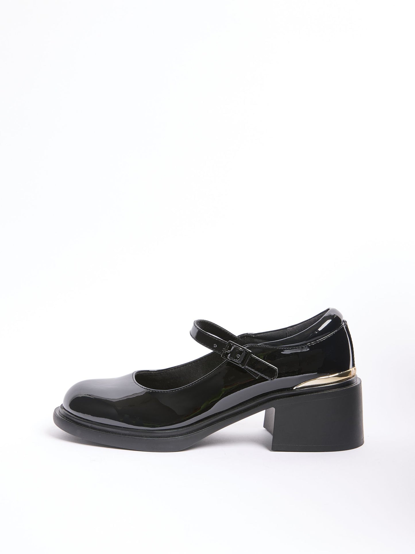 Lipsy Black Faux Leather Block Heel Maryjane School Shoes image 7