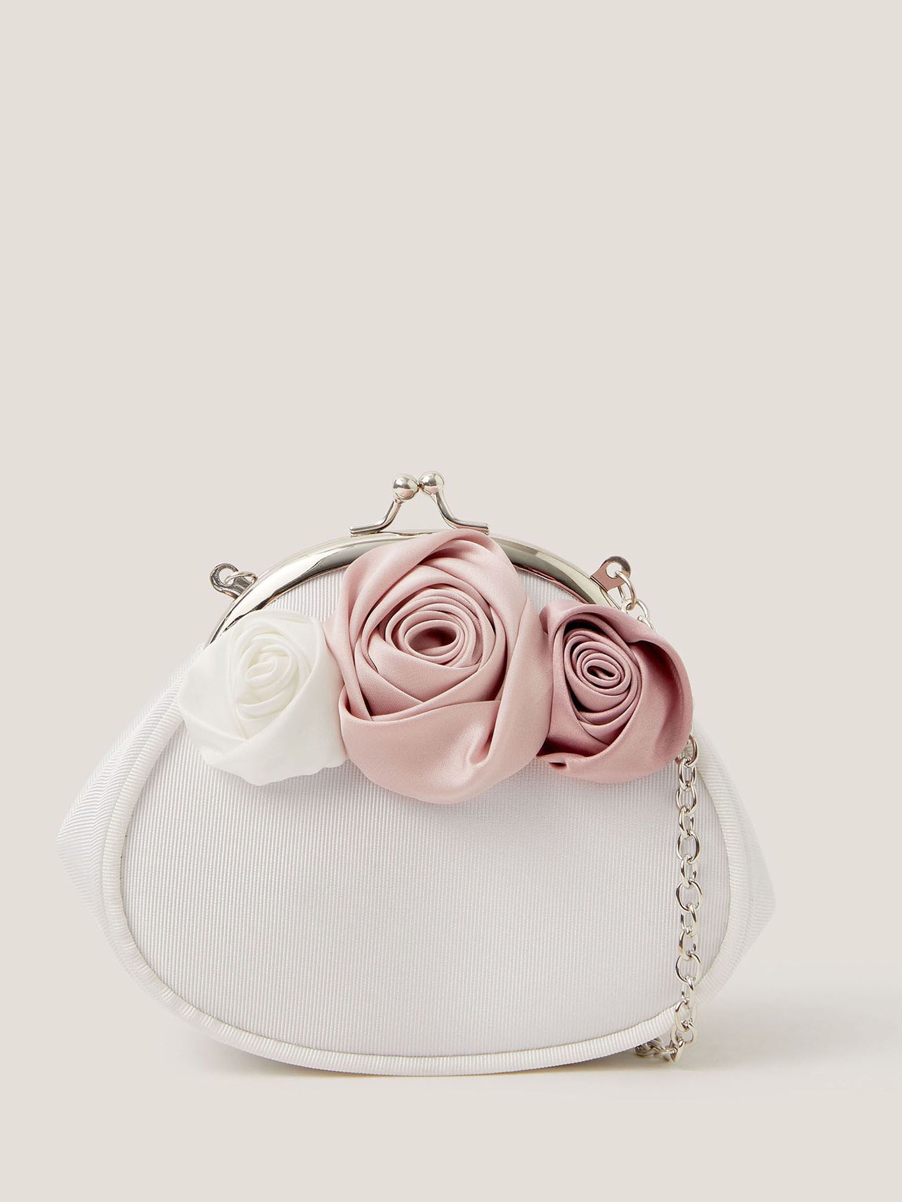Monsoon White Rosette Clip Frame Bag image 1