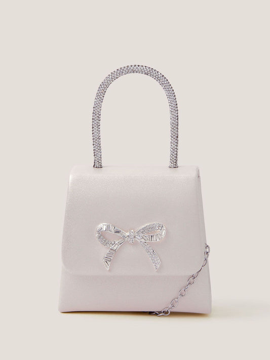 Monsoon Cream Sparkle Bow Bag image 1