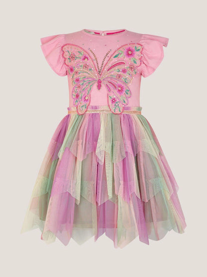 Monsoon Pink Embellished Butterfly Disco Dress image 2