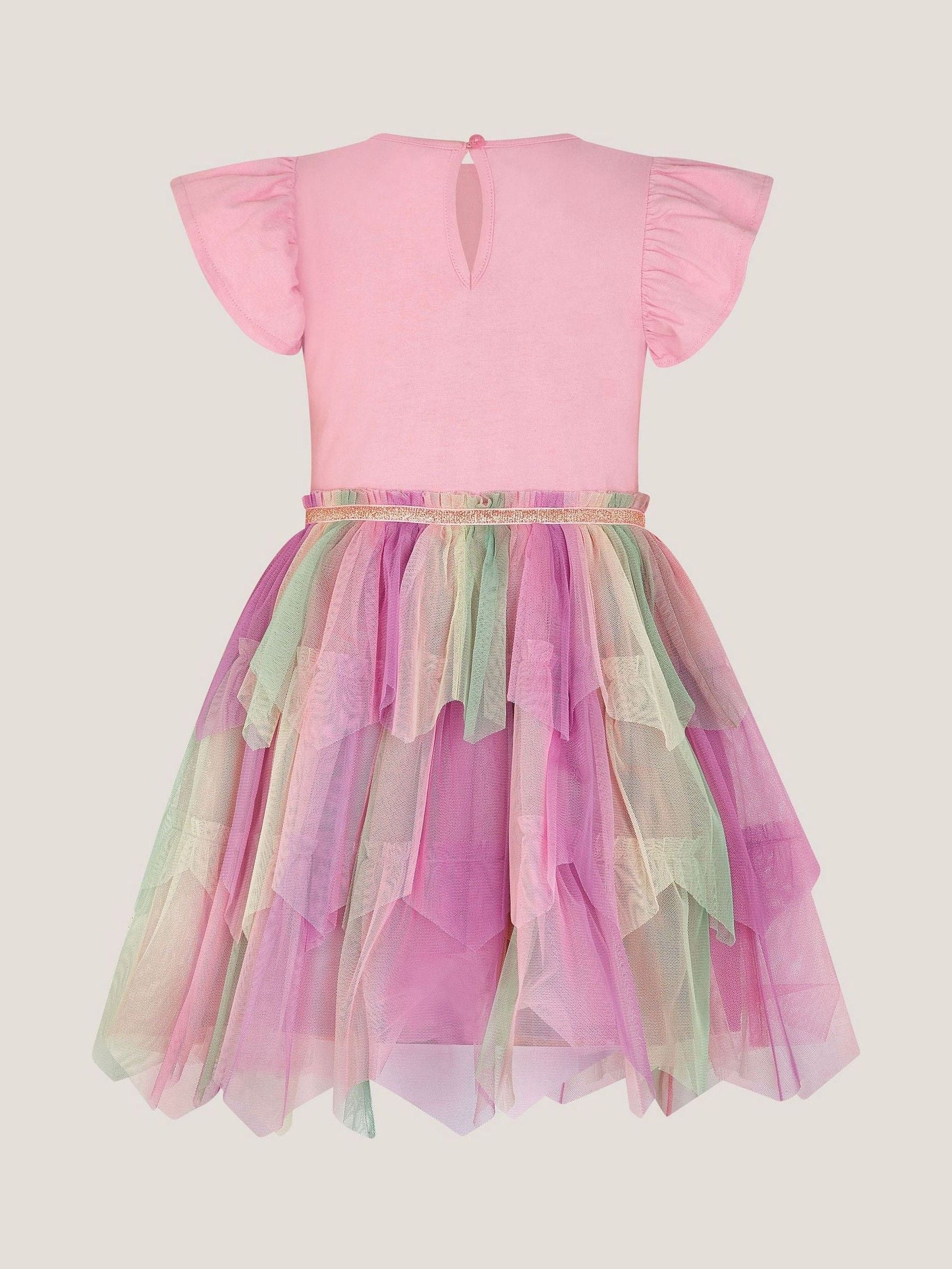 Monsoon Pink Embellished Butterfly Disco Dress image 3