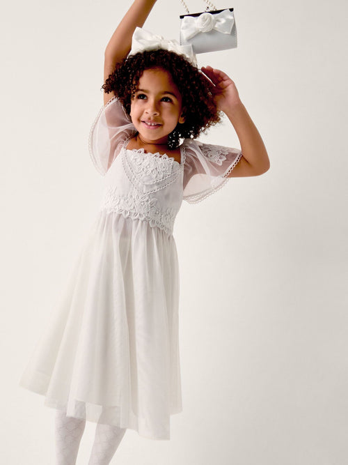 Dsiney Kidz - Monsoon Cream Floella Floral Lace Maxi Dress image 1