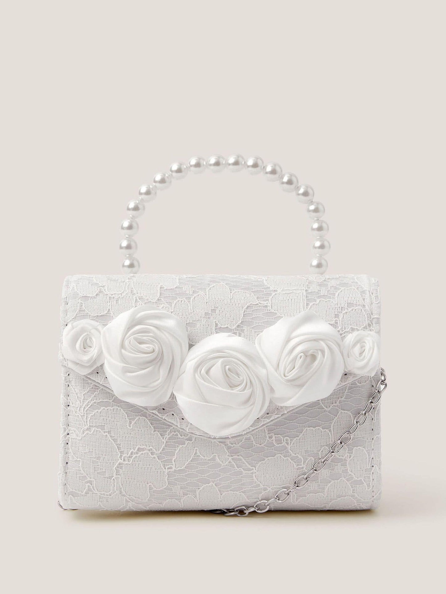 Monsoon Cream Rosette Pearl Handle Bag image 1