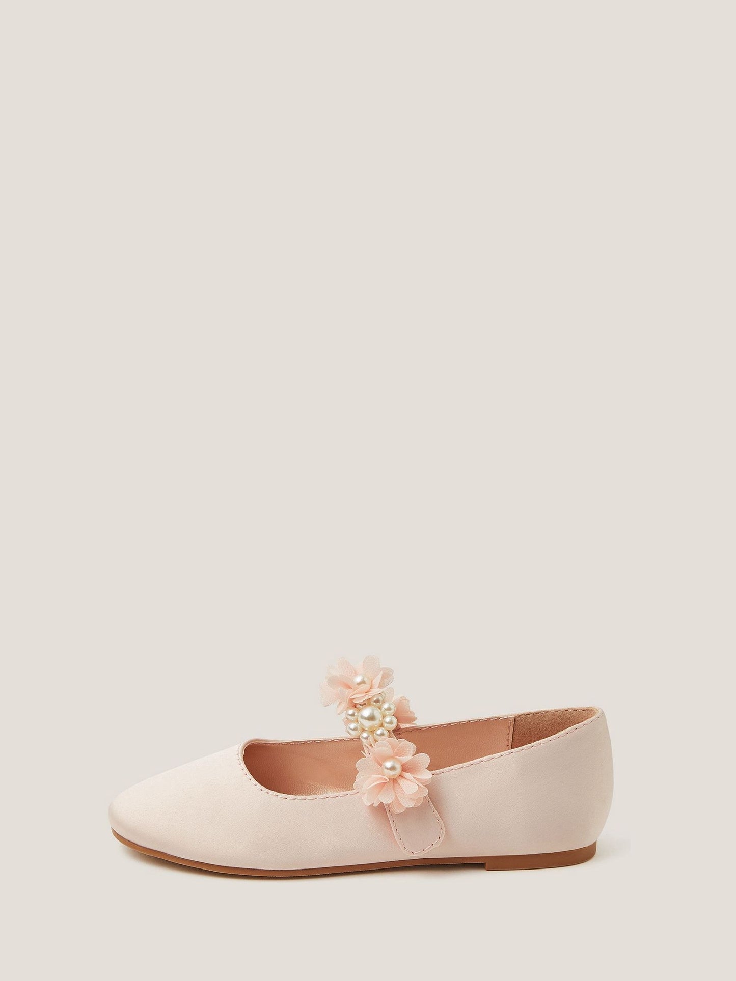 Monsoon Pink Communion Pearl Flower Ballet Flats image 3
