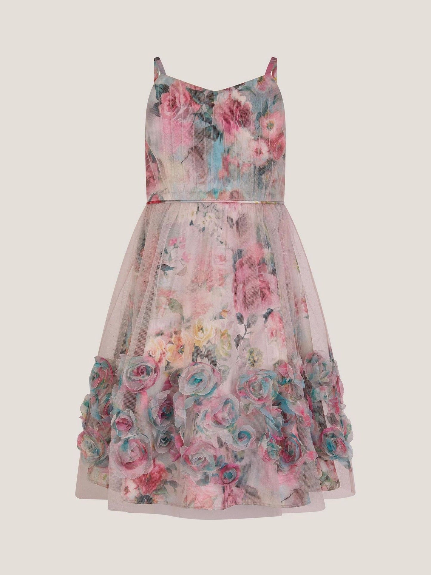Monsoon Pink Rose Appliqué Tulle Dress image 2