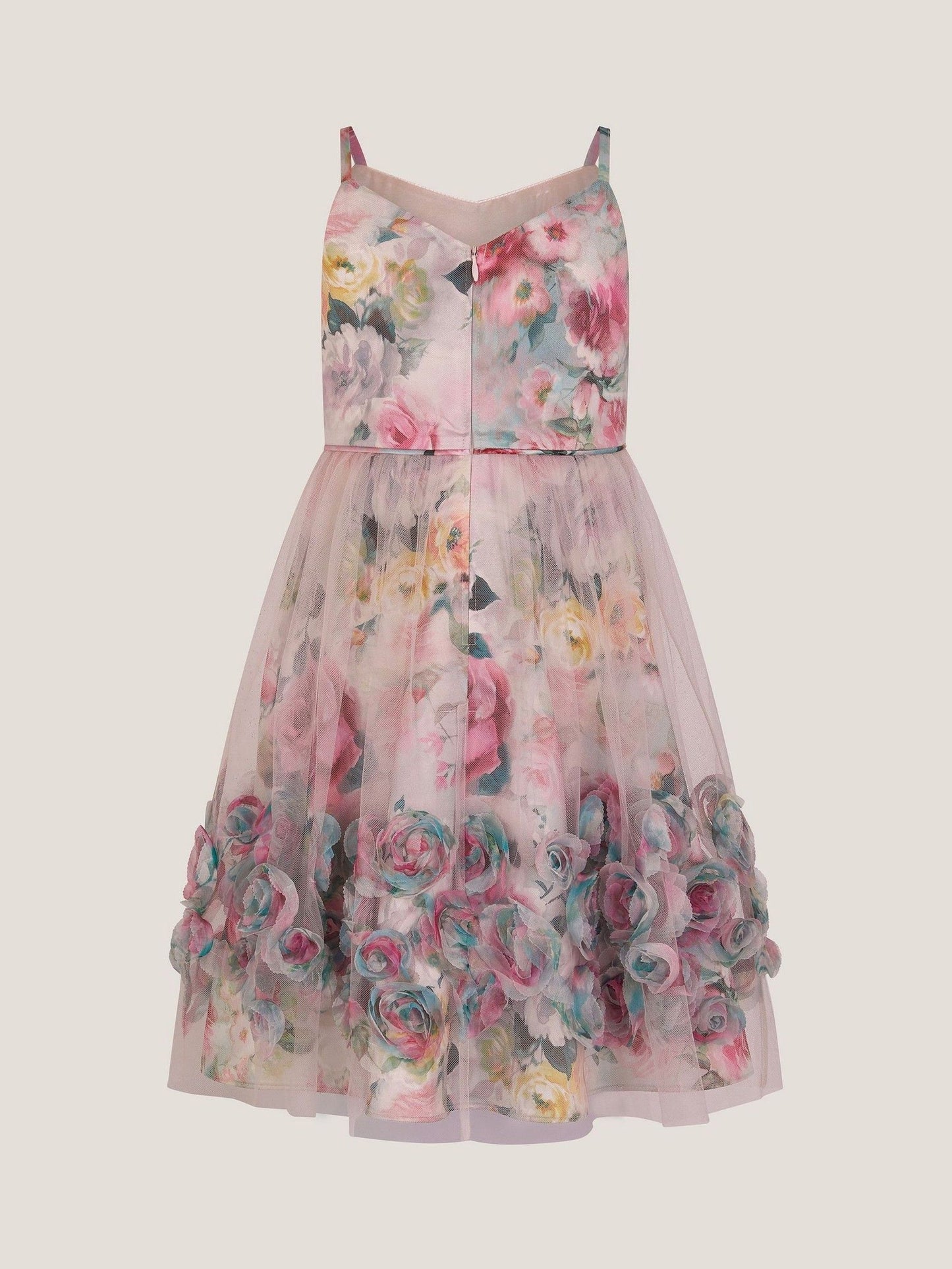 Monsoon Pink Rose Appliqué Tulle Dress image 3