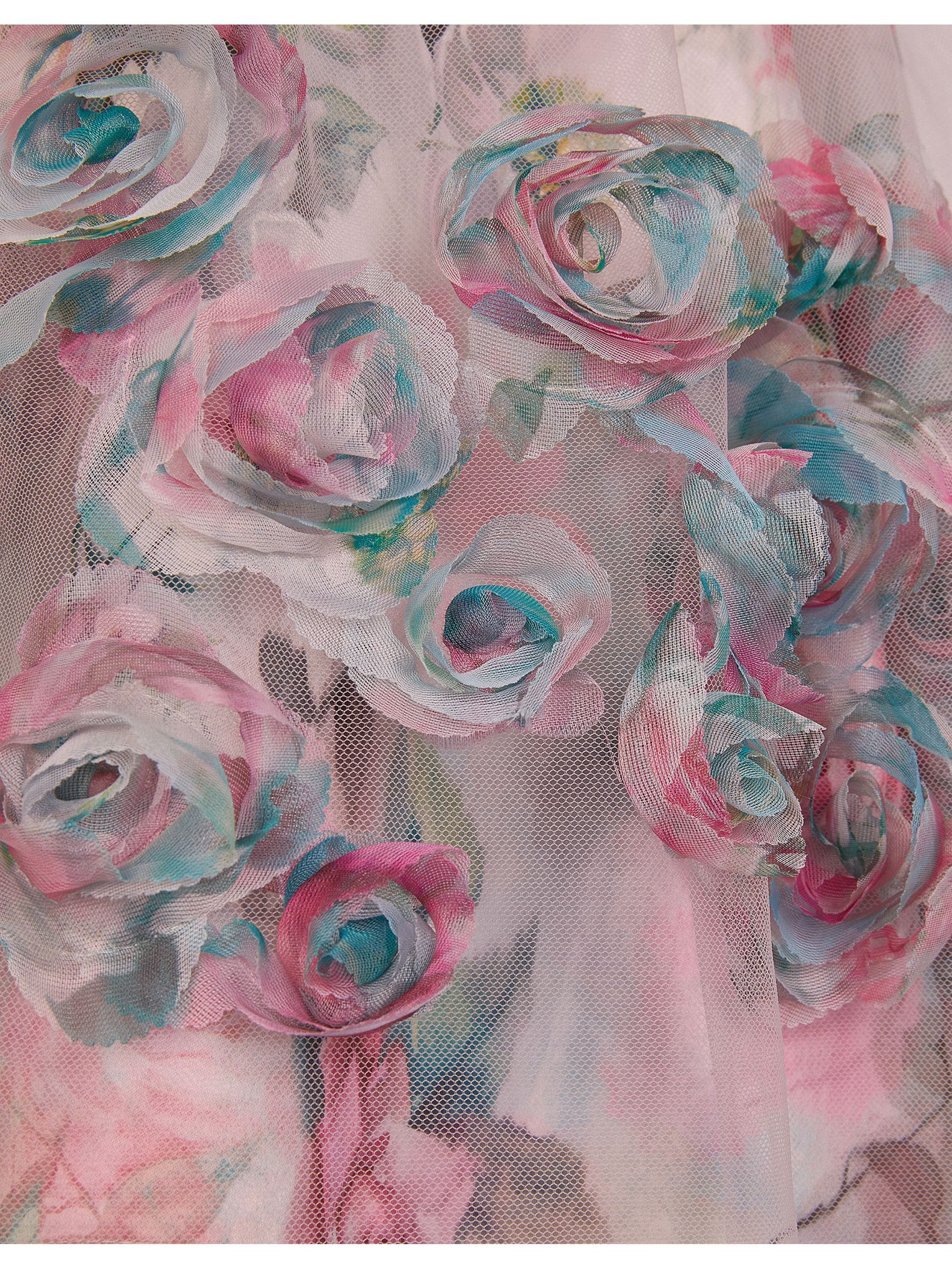 Monsoon Pink Rose Appliqué Tulle Dress image 4