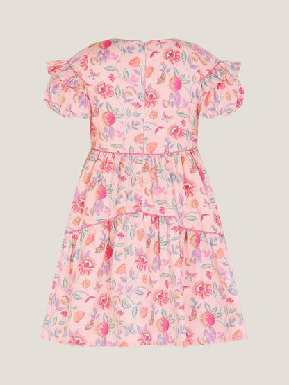 Monsoon Natural Floral Jacquard Ruffle Dress image 3