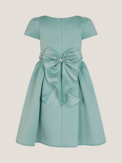 Monsoon Green Polly Cap Sleeve Bow Party Dress image 3