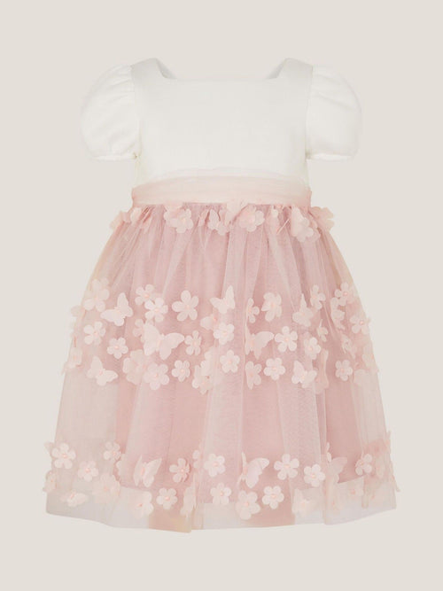 Monsoon Pink Baby Laura Appliqué Flower Scuba Dress image 1
