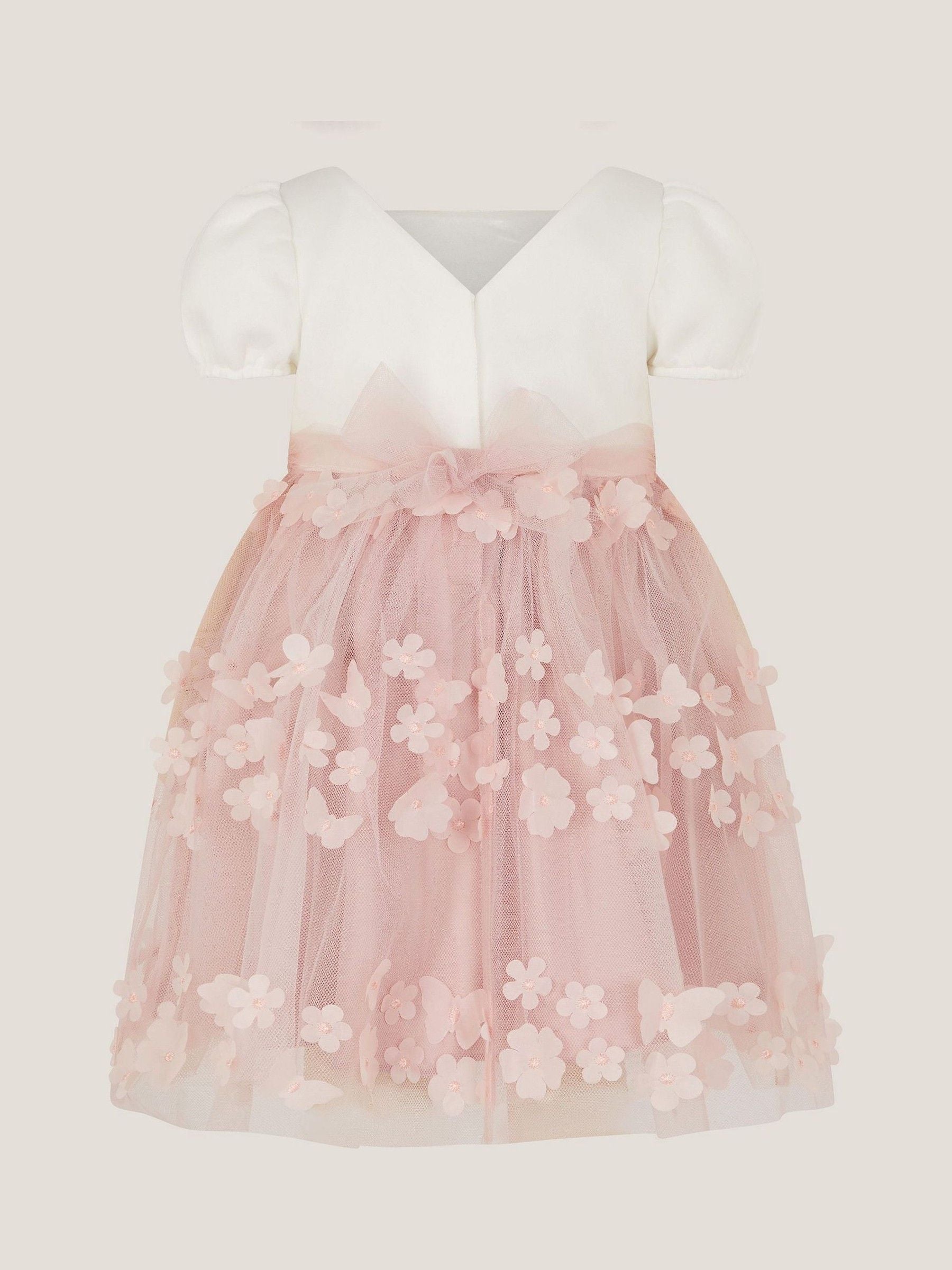 Monsoon Pink Baby Laura Appliqué Flower Scuba Dress image 2
