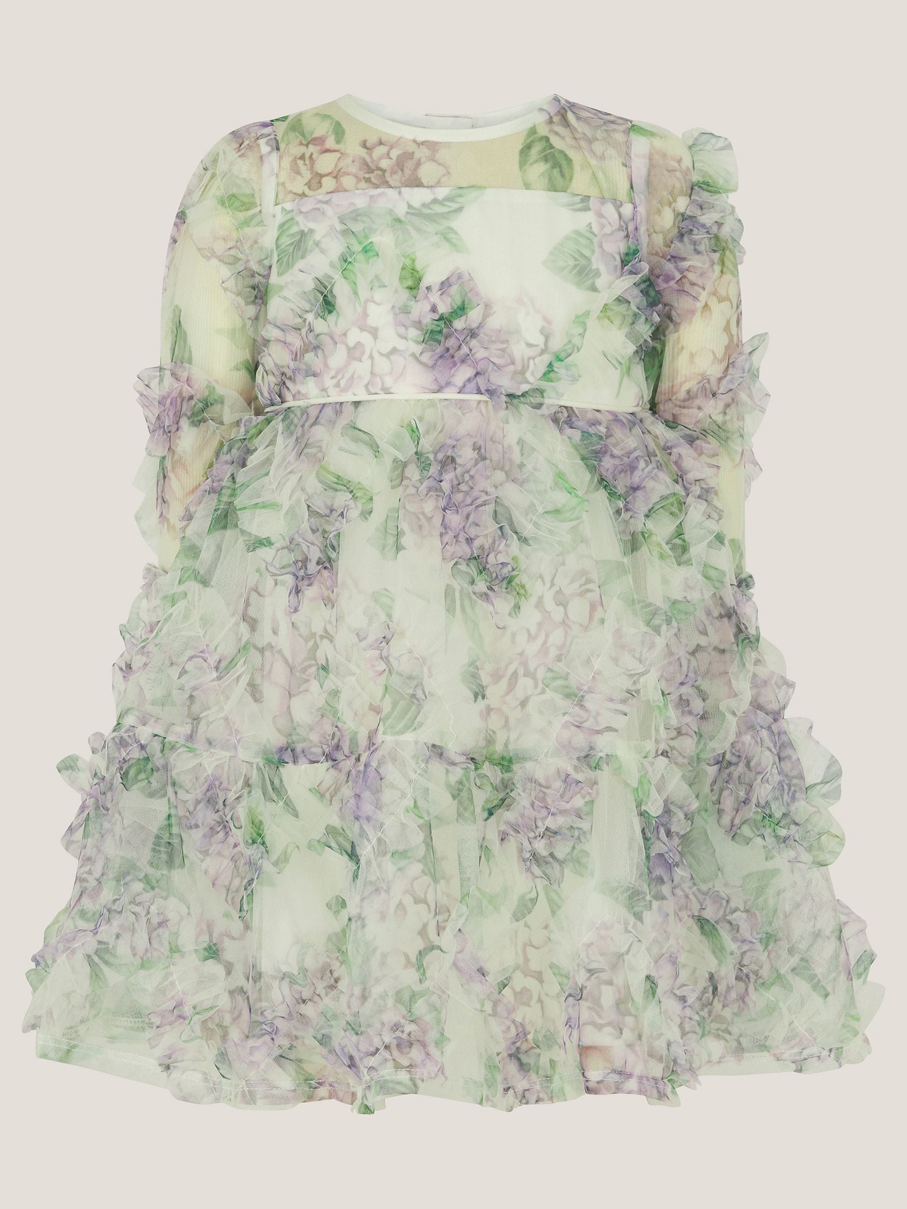 Monsoon Purple Baby Hydrangea Print Ruffle Dress image 2