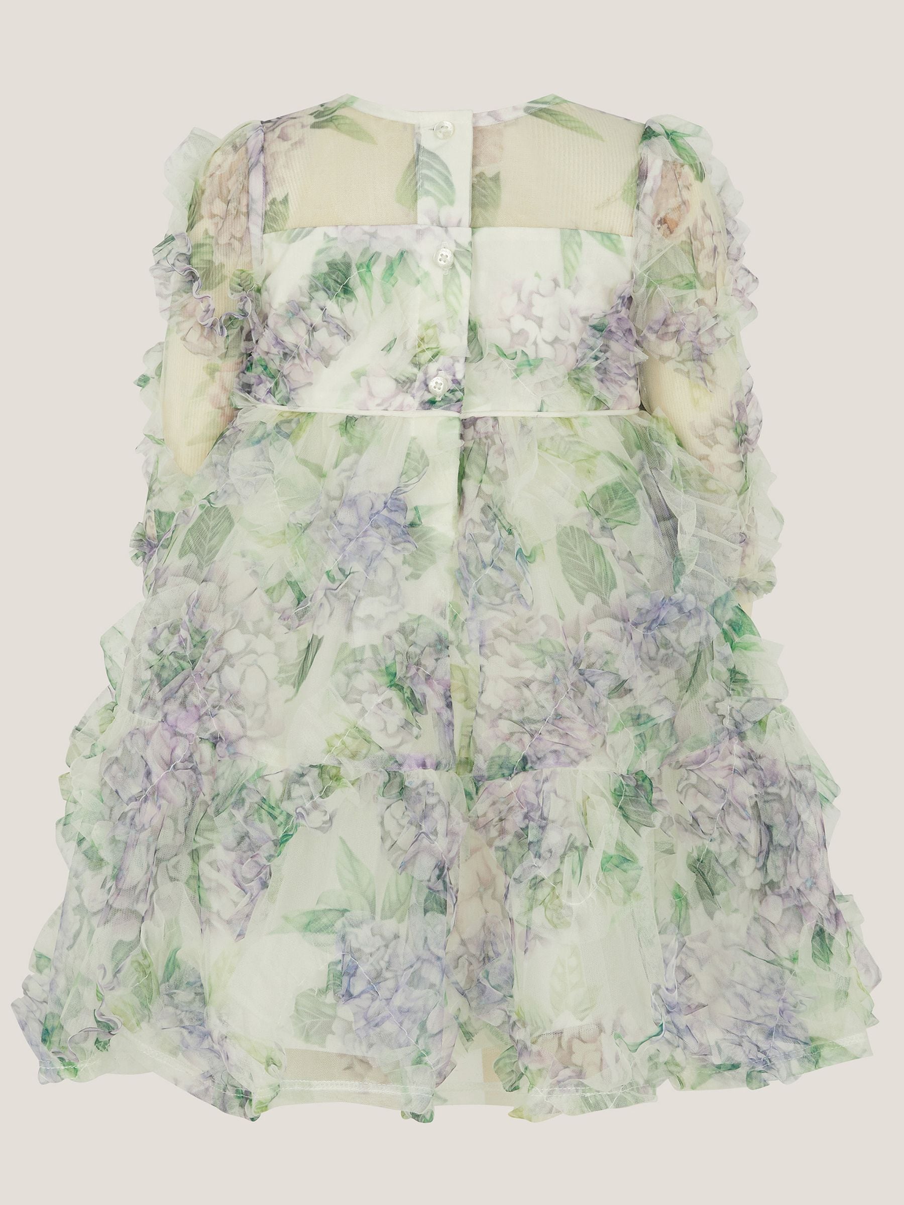 Monsoon Purple Baby Hydrangea Print Ruffle Dress image 3